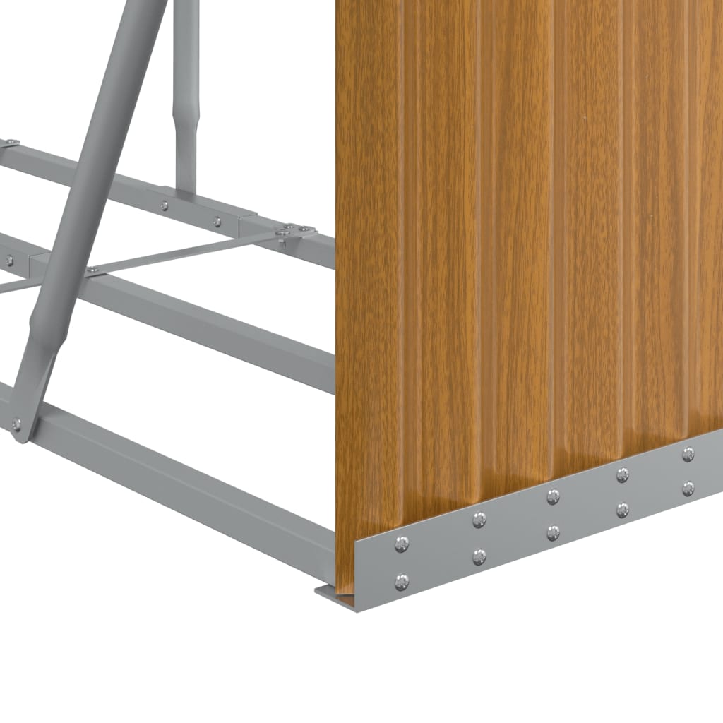 Log Holder Light Brown 118.1x17.7x39.4 Galvanized Steel