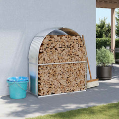 Log Holder Silver 47.2x17.7x55.1 Galvanized Steel