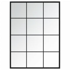 Wall Mirror Black Metal 31.5 x 23.6 in Wall mounting