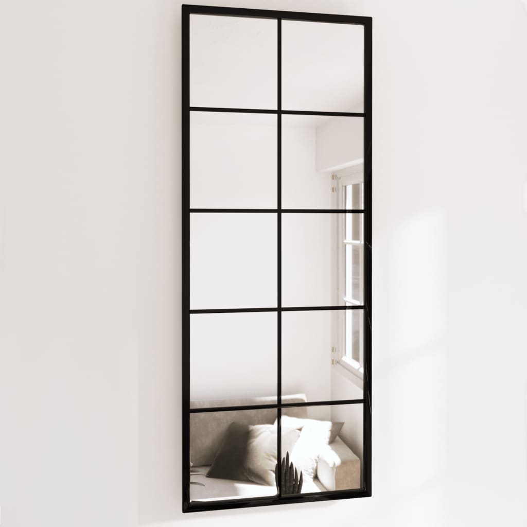 Wall Mirrors 2 pcs Black 39.4x15.7 Metal