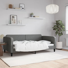 Day Bed Dark Gray Polyester, Metal, Solid Wood, Plywood Twin
