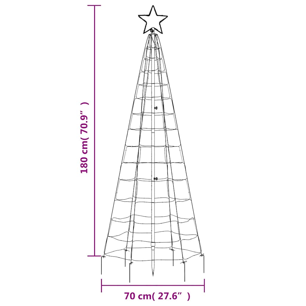 LED Christmas Tree with Spikes 220 LEDs Cold White 70.9