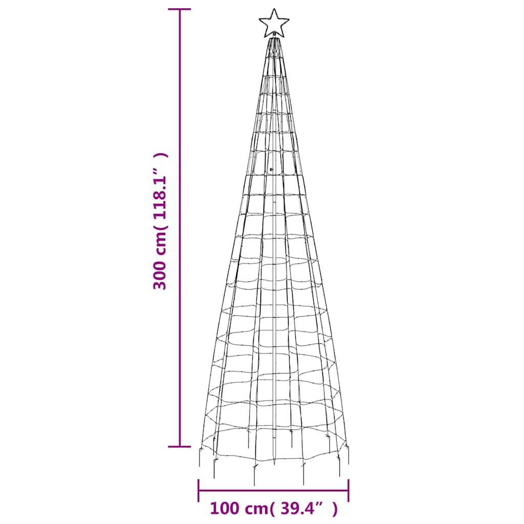A 118.1" LED Christmas tree with 570 warm white lights and a sturdy metal stand.