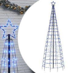 Blue LED Christmas tree with 570 lights on a 118.1-inch star frame for outdoor use.