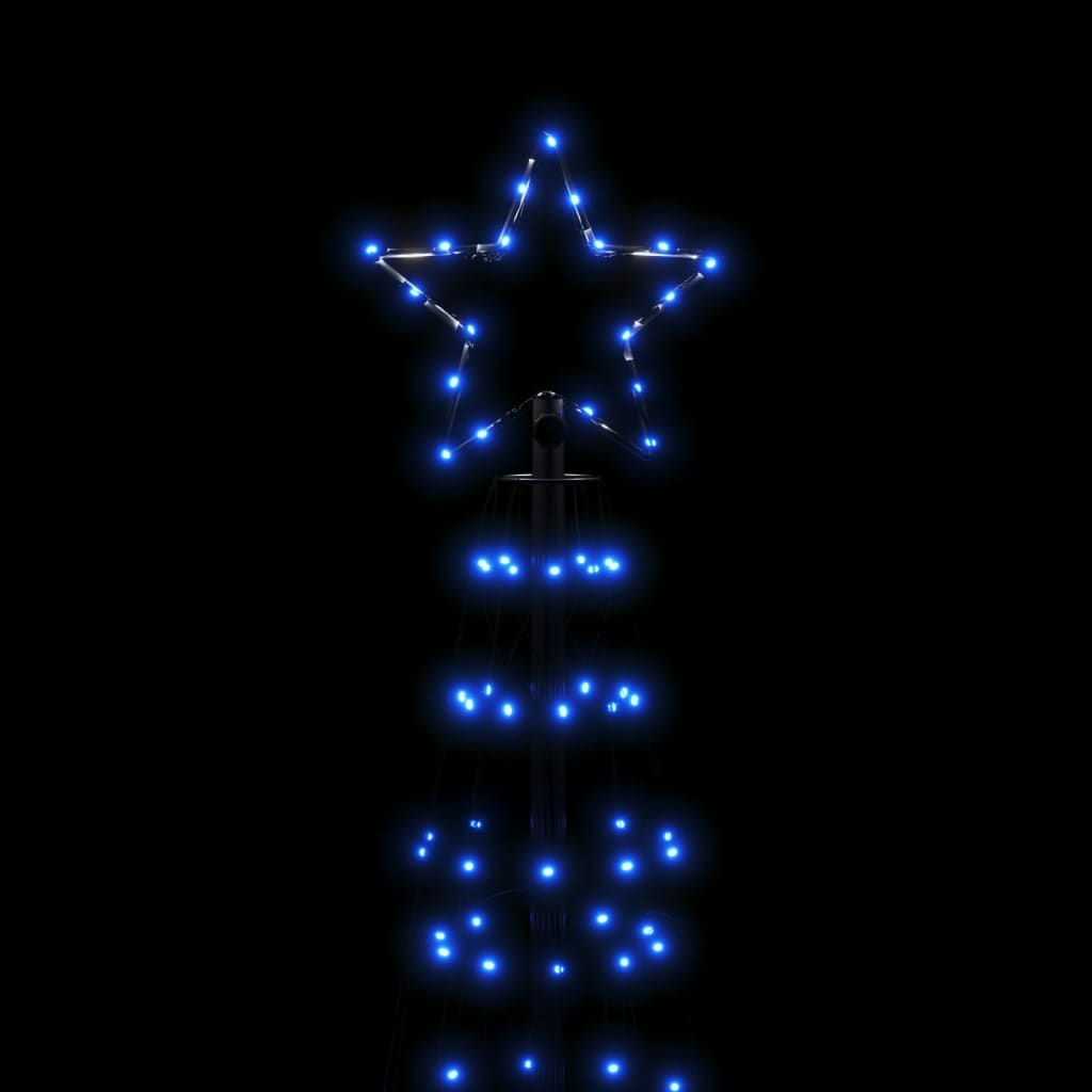 Outdoor LED Christmas tree with 570 blue lights and star topper, 118.1 inches tall