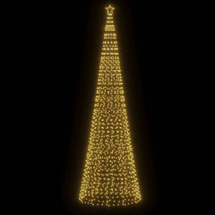 Bostome LED Christmas tree with 1554 warm white lights and sturdy metal stand for outdoor use.