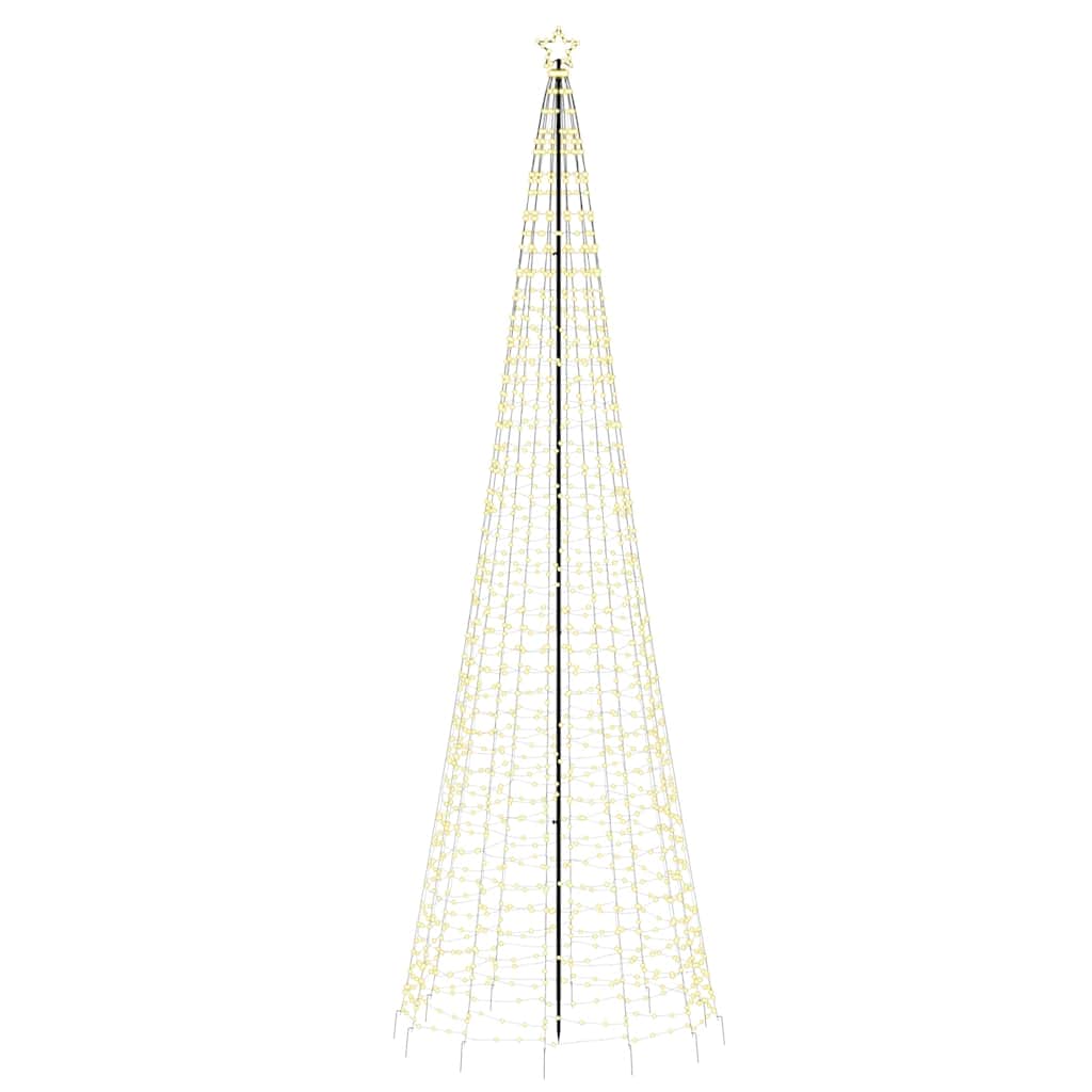 Bostome LED Christmas Tree with 1554 warm white lights and a sturdy metal stand for outdoor use.