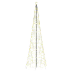 Bostome LED Christmas Tree with 1554 warm white lights and a sturdy metal stand for outdoor use.