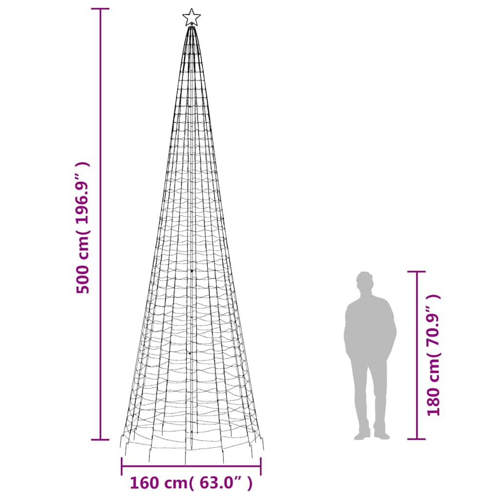 Bostome LED Christmas tree with 1554 warm white lights and sturdy metal stand for outdoor use.