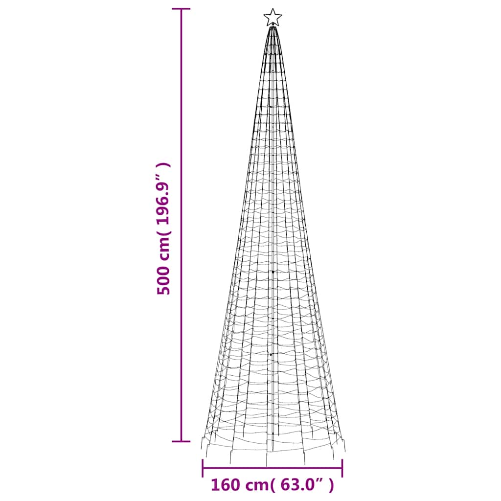 Bostome LED Christmas tree with 1554 warm white lights and sturdy metal stand for outdoor use.