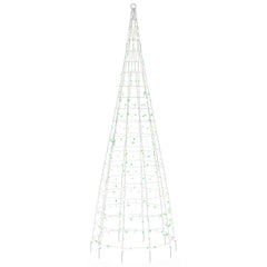 Tall LED Christmas tree frame with 570 colorful lights and dark green wiring for indoor or outdoor use