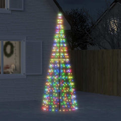 Tall LED Christmas tree with 570 colorful lights and dark green cables for indoor or outdoor use.