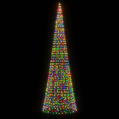 Tall LED Christmas tree with 1554 colorful lights and multiple lighting effects on a sturdy base
