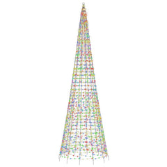Tall 196.9-inch LED Christmas tree with 1554 colorful lights and a sturdy iron base.