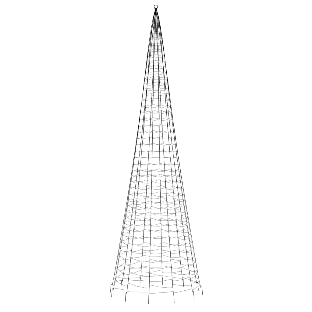 Tall 196.9-inch LED Christmas tree frame with hook top and iron base.