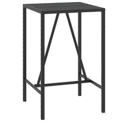 Garden Bar Set Black, Cream White PE Rattan, Powder-coated Steel