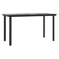 Garden Dining Set Black, Anthracite Steel, Textilene, Tempered Glass