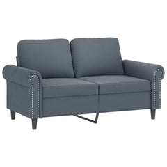 Sofa Set Dark grey Velvet, metal, textilene, plywood 2-Seater