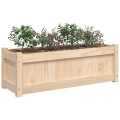 Garden Planter Set of 2 Natural wood Solid pine wood