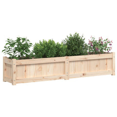 Garden Planter Set of 2 Natural Wood Solid Pine Wood (untreated)