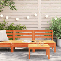 Garden Sofa Set of 2 Wax Brown Solid Pine Wood Large Modular