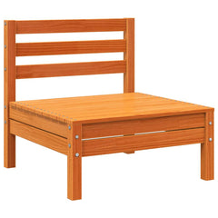 Garden Sofa Set of 2 Wax Brown Solid Pine Wood Large Modular