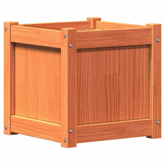 Garden Planter Wax Brown 15.7x15.7x15.7 Solid Wood Pine