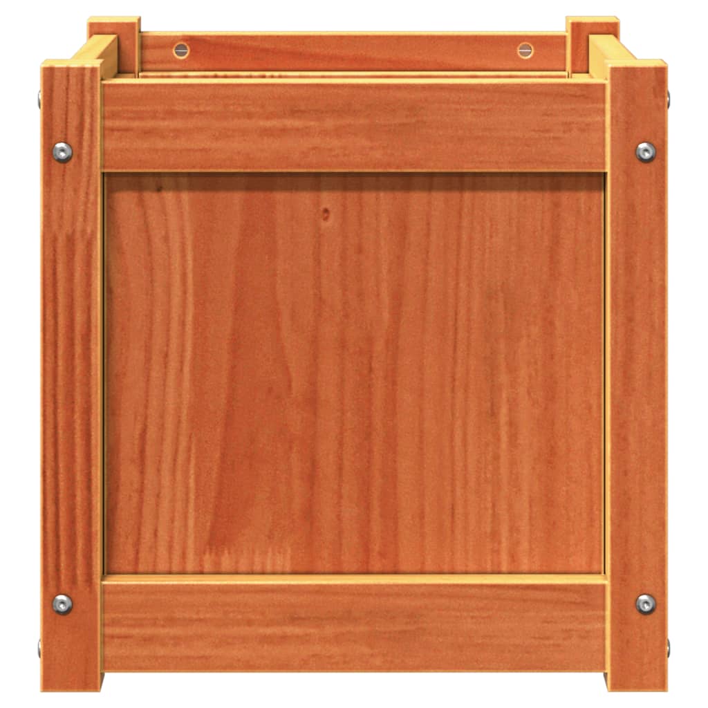 Garden Planter Wax Brown 15.7x15.7x15.7 Solid Wood Pine