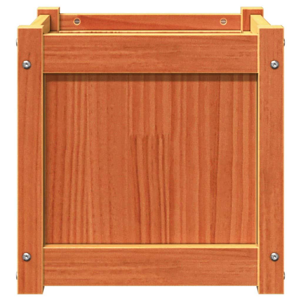 Garden Planter Wax Brown 15.7x15.7x15.7 Solid Wood Pine