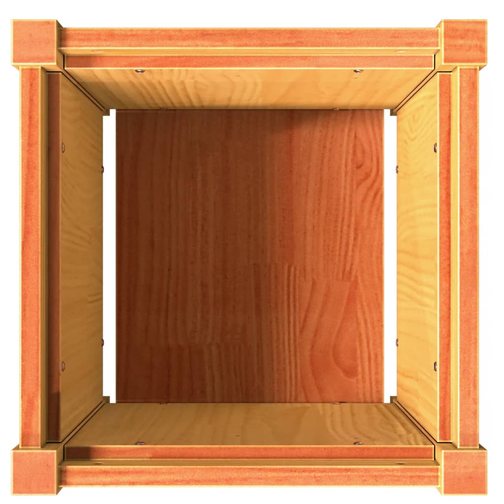 Garden Planter Wax Brown 15.7x15.7x15.7 Solid Wood Pine