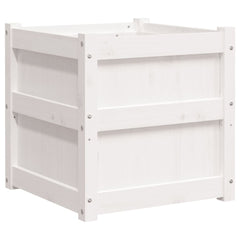 Garden Planter White 19.7x19.7x19.7 Solid Wood Pine