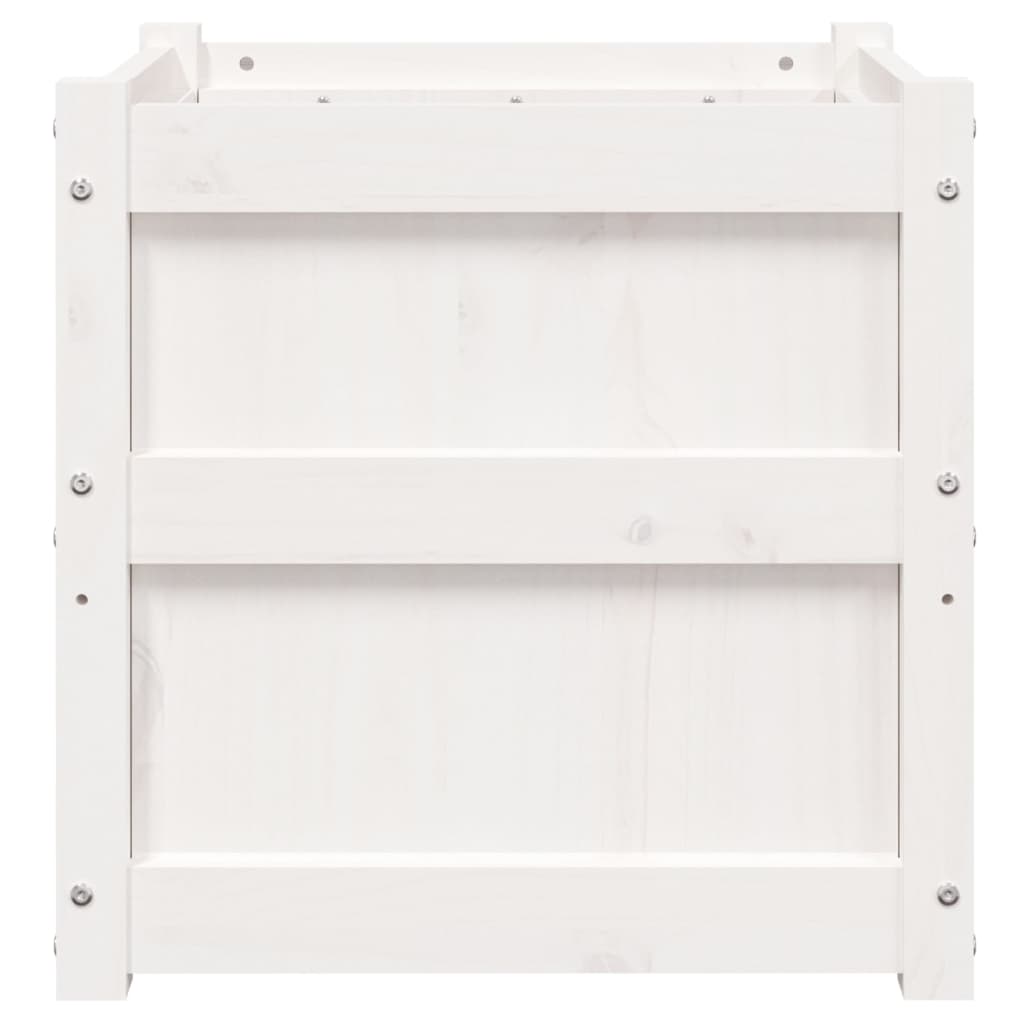 Garden Planter White 19.7x19.7x19.7 Solid Wood Pine