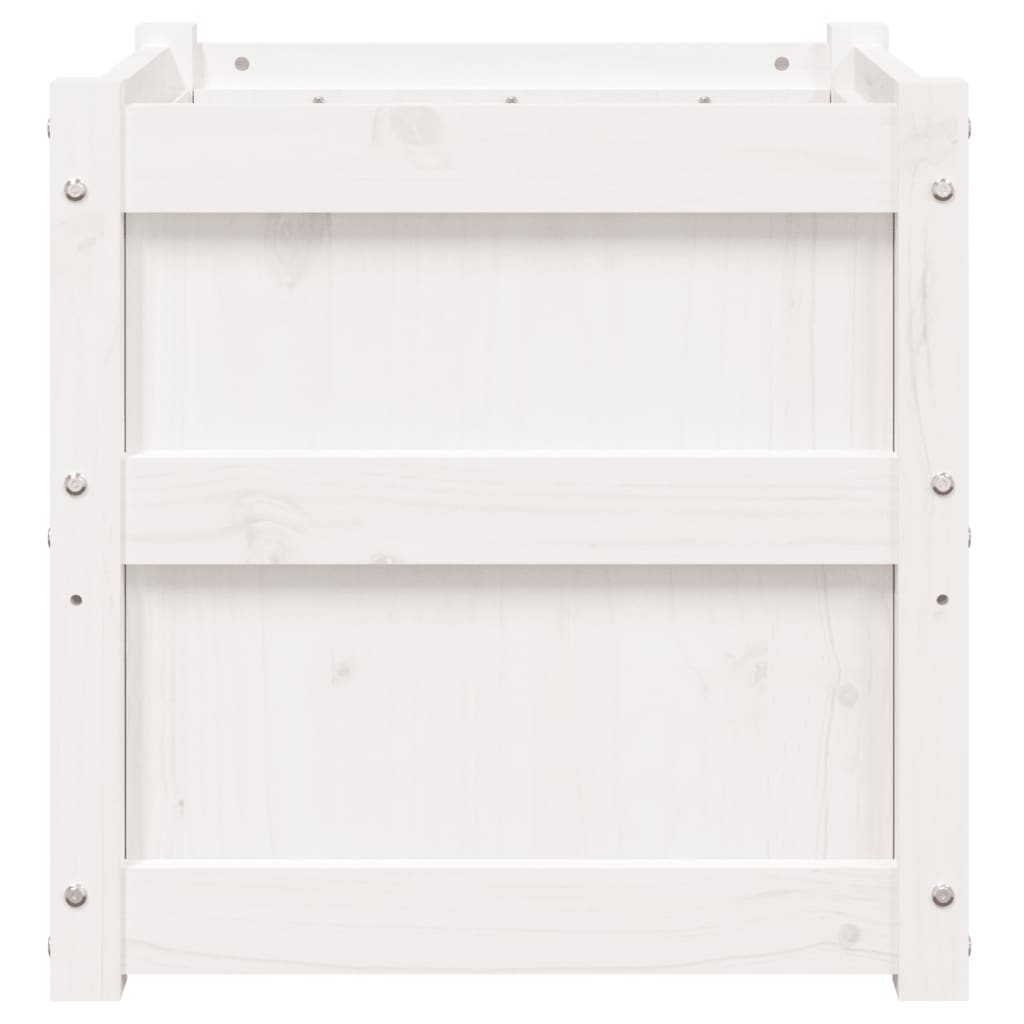 Garden Planter White 19.7x19.7x19.7 Solid Wood Pine