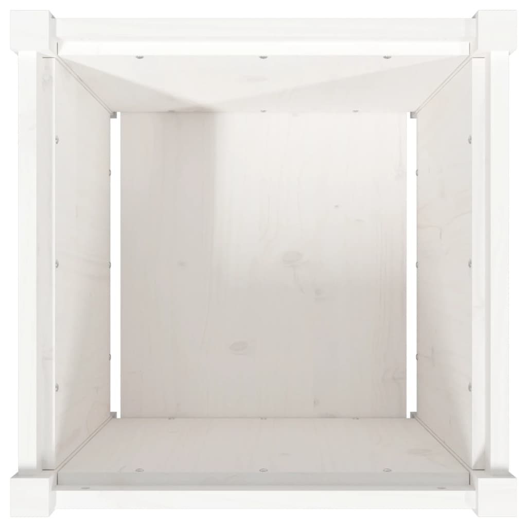 Garden Planter White 19.7x19.7x19.7 Solid Wood Pine