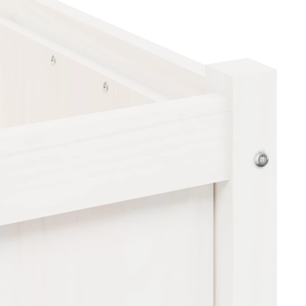 Garden Planter White 19.7x19.7x19.7 Solid Wood Pine