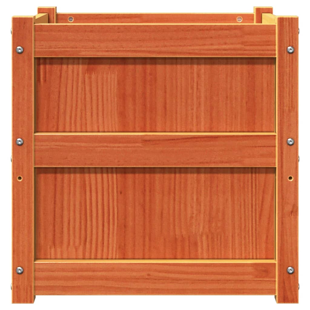 Garden Planter Wax Brown 19.7x19.7x19.7 Solid Wood Pine