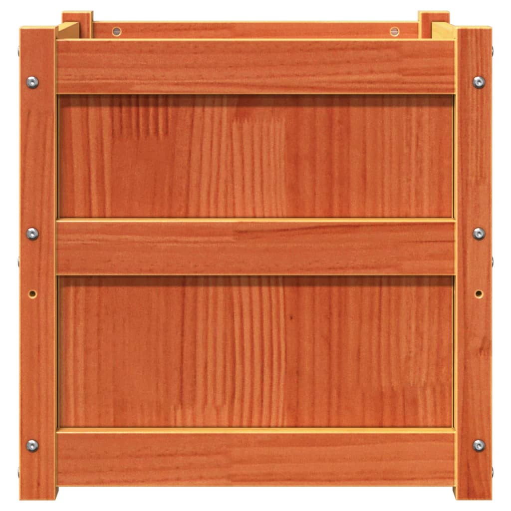 Garden Planter Wax Brown 19.7x19.7x19.7 Solid Wood Pine