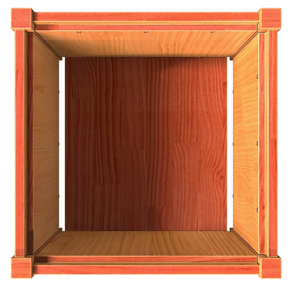 Garden Planter Wax Brown 19.7x19.7x19.7 Solid Wood Pine