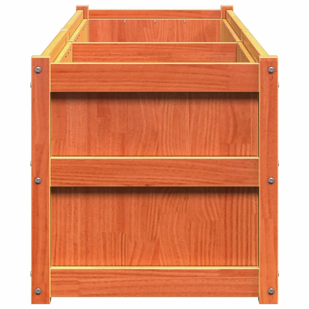 Garden Planter Wax Brown 70.9x19.7x19.7 Solid Wood Pine