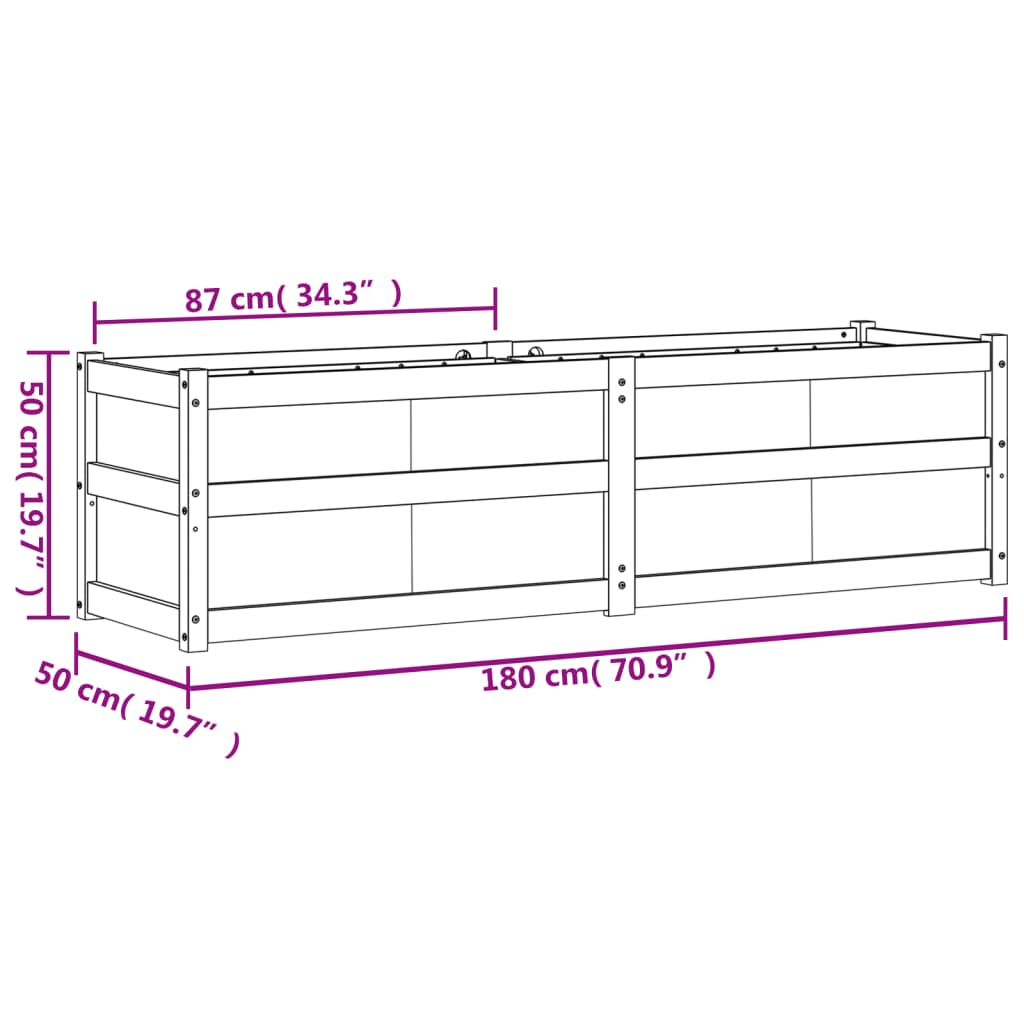Garden Planter 70.9 x 19.7 x 19.7 Solid Wood Douglas