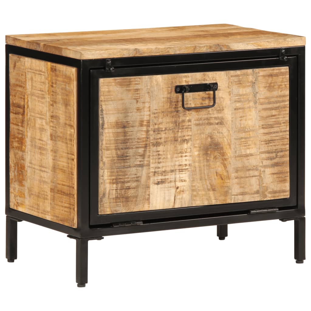 Shoe Cabinet 23.6x13.8x20.9 Solid Rough Wood Mango