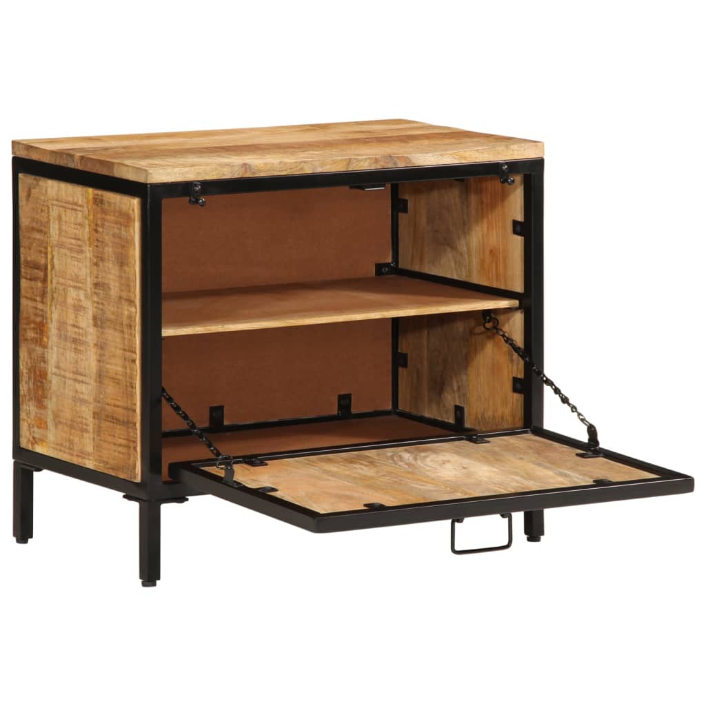 Shoe Cabinet 23.6x13.8x20.9 Solid Rough Wood Mango