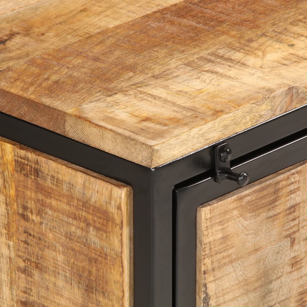 Shoe Cabinet 23.6x13.8x20.9 Solid Rough Wood Mango