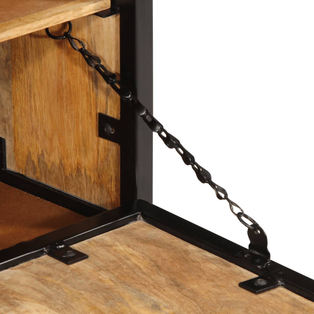 Shoe Cabinet 23.6x13.8x20.9 Solid Rough Wood Mango
