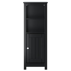 Bathroom Cabinet Black Solid pine wood, engineered wood, metal