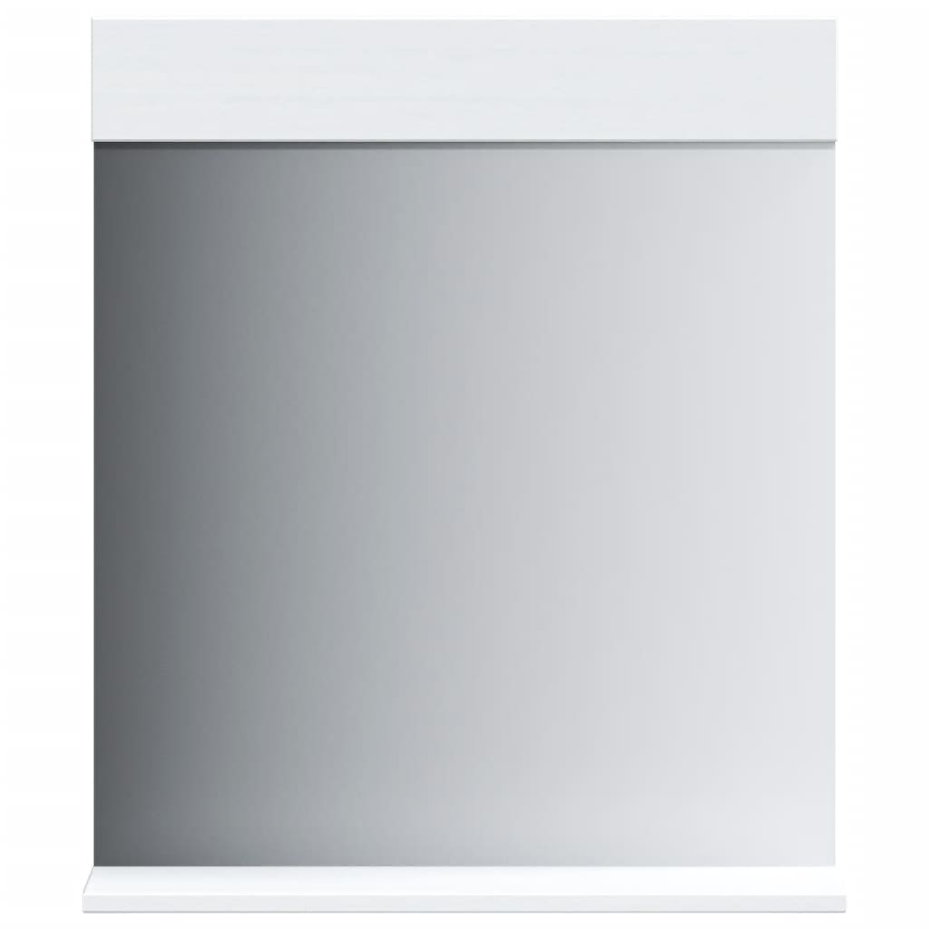 Bathroom Mirror with Shelf BERG White 23.6x4.7x27.6 Solid Wood
