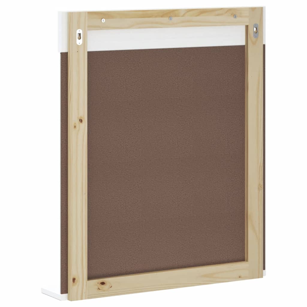 Bathroom Mirror with Shelf BERG White 23.6x4.7x27.6 Solid Wood