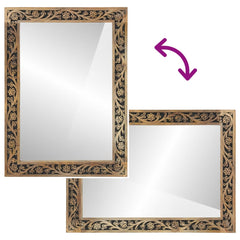 Bathroom Mirror Brown Solid mango wood, Glass Medium