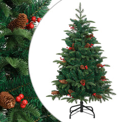 Artificial Hinged Christmas Tree with Cones and Berries 59.1
