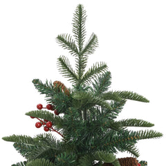 Artificial Hinged Christmas Tree with Cones and Berries 59.1